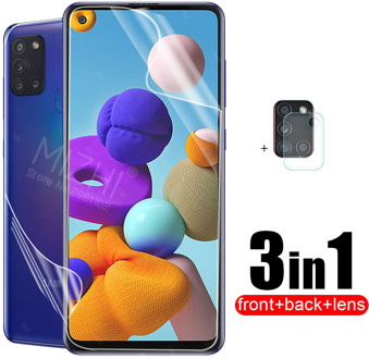 3in1 Hydrogel Film For Samsung Galaxy A21s A 21s Back Screen Protector For Samsung A21s SM-A217F SamsungA21s Camera Len Glass