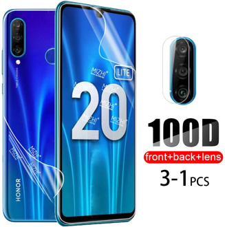 3in1 Hydrogel Soft Film For Huawei Honor 10i 10 Lite 20 Light 20S 9a 8x 9x 20Pro 20Lite Back Screen Protector Camera Lens Glass