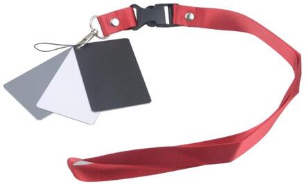 3in1 Zakformaat Digitale Wit Zwart Grijs Balance Kaarten Camera Accessoire 18% Grijs Met Neck Strap Voor Digitale fotografie
