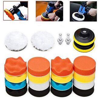 3Inch Auto Polijstschijf 11 Stks/set Zelfklevende Polijsten Waxen Spons Wol Wiel Polijsten Pad Voor Auto Polijstmachine boor Adapter