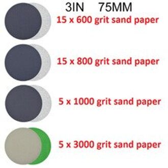 3Inch Schuurpapier Schijven 40Pcs 75Mm Polish Ronde Schuren Lakens Nat/Droog