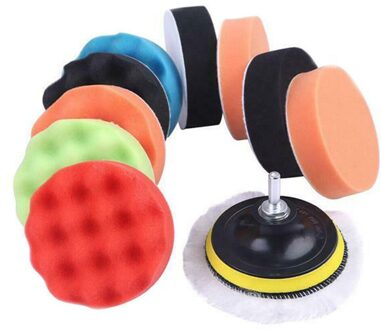 3Inch Spons Polijstmachine Waxen Pads Buffing Cleaning Set Voor Polish Buffer Boor Wiel Auto Polijsten Verwijdert Krassen Kit type - 12stk