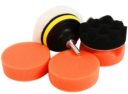 3Inch Spons Polijstmachine Waxen Pads Buffing Cleaning Set Voor Polish Buffer Boor Wiel Auto Polijsten Verwijdert Krassen Kit type - 6stk
