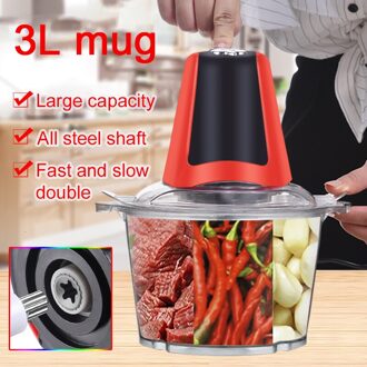 3L Automatische Krachtige Elektrische Vleesmolen Multifunctionele Keukenmachine Elektrische Mixter Chopper Vlees Slicer Cutter Blender EU ons aansluiten