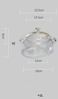 3L Binaural Glas Stoofpot Soeppan Hoge Borosilicate Hittebestendige Soeppan Open Fire Magnetron Gebruik 2L