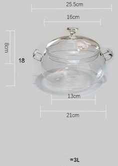 3L Binaural Glas Stoofpot Soeppan Hoge Borosilicate Hittebestendige Soeppan Open Fire Magnetron Gebruik