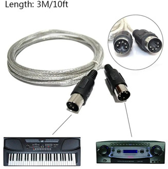 3M/10ft MIDI Extension Cable Male to Male 5 Pin Plug Connector Synthesizer