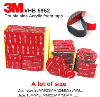3M 5952 High Performance Indoor Outdoor Use Black 3M VHB Tape Waterproof Acrylic Foam Double Side Tape,die cut any size