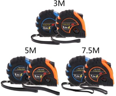 3M 5M 7.5M Intrekbare Meetlint 3-Way-Lock Metric Rubber Meetlint Regel