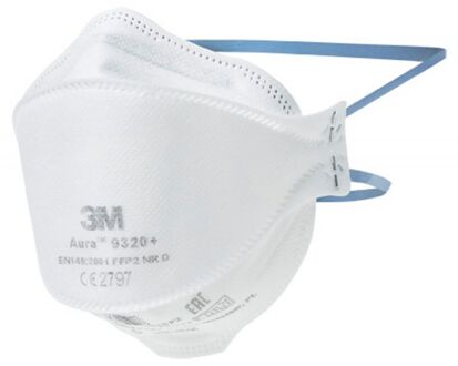 3M 9320+ FF - P2 stofmasker - 3 stuks - Wit - 1 maat
