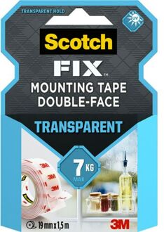 3M Dubbelzijdige plakband Scotch montage 19mmx1.5m transparant