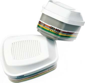 3M Gas- en combinatiefilter | A2 B2 E2 K2 Hg P3R + formaldehyde | EN 14387:2004 + A1:2008 | v. serie 6000 | 4 stuks - 7100104327 7100104327