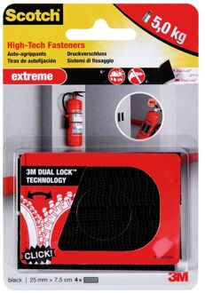 3M Klittenband Extreme Fasteners - Zwart - 75mm X 25mm