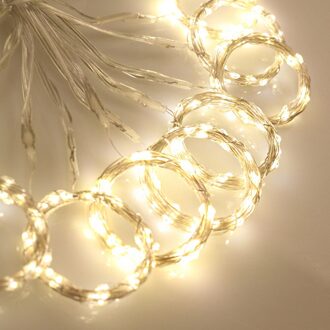 3M Led Fairy Lights Garland Gordijn Lamp Afstandsbediening Usb Lichtslingers Jaar Kerst Decoraties Voor Thuis Slaapkamer venster geel