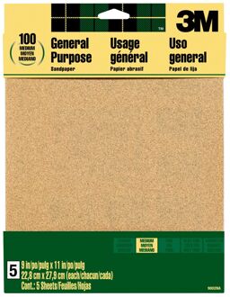 3M Schuurvel 9002na - Aluminiumoxide - 22,9x27,9cm - 5 Stuks