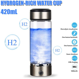 3mins 420ML Portable Water Ionizer Bottle Rechargeable Negative Ion Water Cup Hydrogens-rich Water Cup Water Generator Alkaline