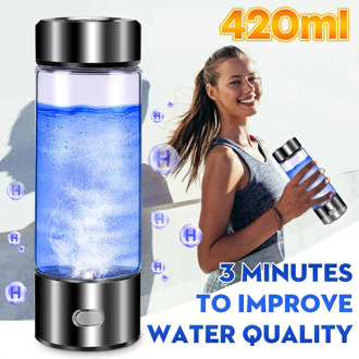 3mins 420ML Portable Water Ionizer Bottle Rechargeable Negative Ion Water Cup Hydrogens-rich Water Cup Water Generator Alkaline