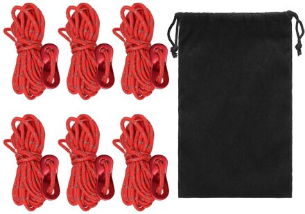 3Mm 13ft Reflecterende Guyline Camping Tent Touw Lopers Guy Line Cord Paracord Outdoor Sport Camping Wandelen Tent Accessoires rood