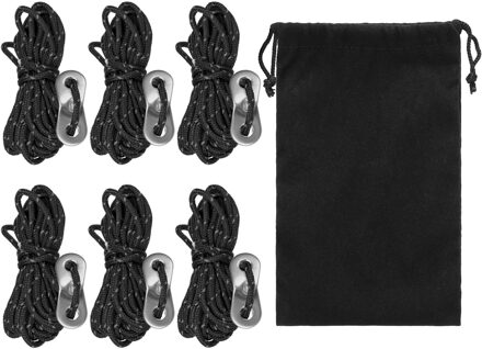 3Mm 13ft Reflecterende Guyline Camping Tent Touw Lopers Guy Line Cord Paracord Outdoor Sport Camping Wandelen Tent Accessoires zwart