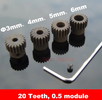 3mm/4mm/5mm/6mm Aperture Jbckscrew Wrench for Motor shaft Axis Rod Steel Metal 20 Teeth Gear 0.5 Module Modulus Boss Spur Gear