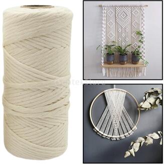 3Mm 4Mm Katoen Cords Macrame Touw Enkele Draad Touw Wit Macrame Katoenen Touw Voor Muur Opknoping Diy Droom catcher Katoenen Touw