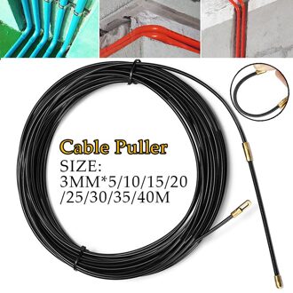 3Mm 5 Meter Naar 40 Meter Black Gids Apparaat Glasvezel Elektrische Kabel Push Trekkers Duct Slang Rodder Vis Tape draad 10M