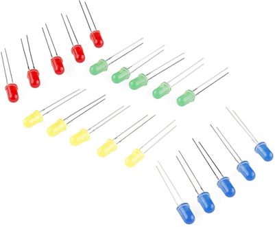 3MM 5MM LED DIODE White Red Green Blue Yellow DIY Light Emitting Diode (Pack of 50)
