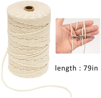 3mm x 200 m Macrame Katoenen Koord voor Muur Opknoping Dream Catcher # XTN