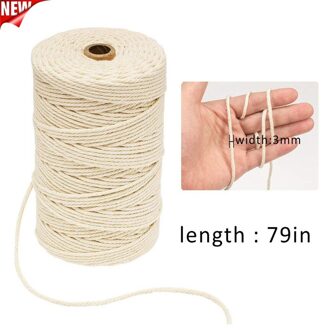 3Mm X 200M Macrame Katoenen Koord Voor Muur Opknoping Dromenvanger Diy Lanyard Ficelles Couleurs Draad Koord