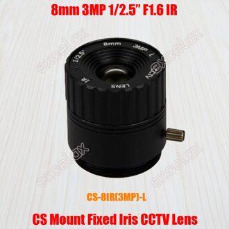 3MP 1/2. 5 "8mm F1.6 CS Mount CCTV Lens Handmatige Iris IR Multilayer Coating voor 960 P 1080 P 1.3MP 2MP Analoge IP Camera met CS lens Mount