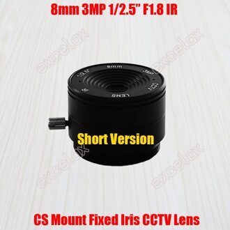 3MP 1/2. 5 "8mm F1.8 CS Mount Interface CCTV Lens Vaste Iris voor 960 P 1.3MP 1080 P 2MP 3 Megapixel Analoge IP Camera Default 3stk lens
