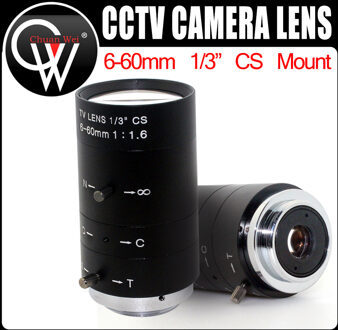 3mp 6-60mm lens 1/3 "CS CCTV Lens IR F1.6 Handmatige Zoom Handmatige Iris CS Mount lens voor IP CCTV CCD Camera DOOS USB CAMERA