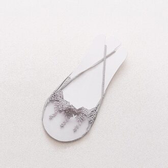 3Pairs Transparante Korte Kant Sokken Vrouwen Zomer Hol Uit Vrouwelijke Sexy Zachte Low Onzichtbare No Show Boot Sok Slippers zwart grijs