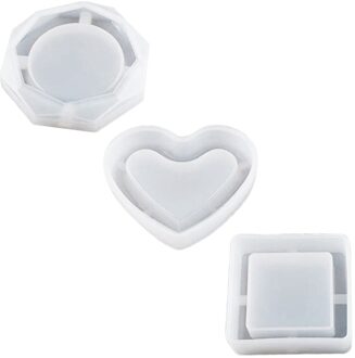 3Pc Asbak Craft Diy Transparante Uv Hars Epoxy Siliconen Combinatie Mallen Voor Diy Maken Vinden Accessoires Sieraden #5