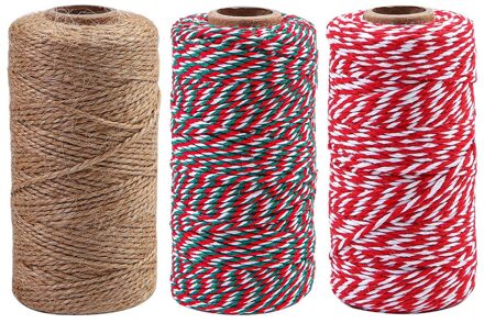 3pc Diy Katoenen Touw Hand geweven Dubbele Gestrand Touw Dunne Katoenen Touw Craft Accessoires Handgemaakte Decoratieve Draad Touw