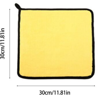 3Pc Gele Auto Handdoek Extra Dikke Koraal Fluwelen Poetsdoeken Auto Accessoires Zachte Herbruikbare Voiture Polijsten Handdoeken Kleurloos