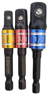 3PC Impact Driver Colour Coded Socket Adaptors WT8625