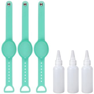 3Pc Polsband Hand Dispenser Met 3Pc Snavel Fles Handdesinfecterend Doseren Draagbare Armband Polsband Hand Dispenser Siliconen MG