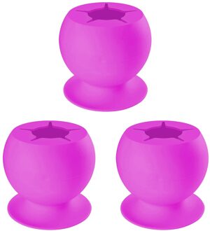 3Pc Wieden Afval Collector Vinyl Siliconen Zuignap, Wieden Tool Kit Diamant Schilderij Accessoires Handwerk Opslag Paars