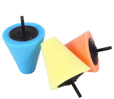 3Pcs 1/4 Inch/6Mm Schacht Spons Cone Metal Polijsten Foam Pad Wol Buffing Polijsten Bal Voor Automotive auto Wielen Zorg, voor Voldaan