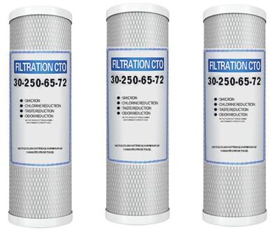 3Pcs 10 Inch Gecomprimeerd Carbon Filter S, Huishoudelijke Waterzuiveraar Druk Netto Carbon Universele Cto Filter S