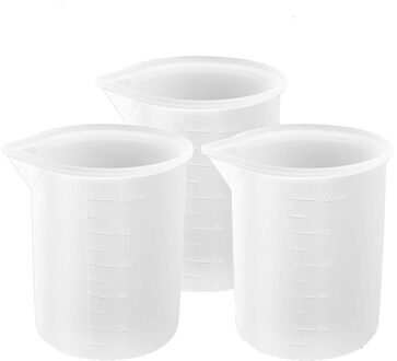 3Pcs 100Ml Keuken Maatbeker Met Clear Weegschalen Siliconen Hars Lijm Diy Tool Sieraden Maken Praktische Grips Meten tool # Y20