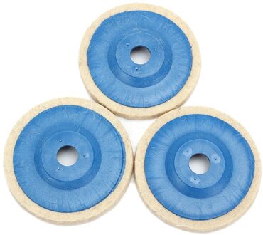 3Pcs 100Mm 4Inch Slijpen Pad Wol Polijstschijf Schurende Wiel Vilt Buffer Set