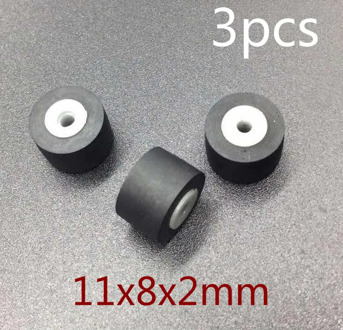 3pcs 11mmx8x2 retractor press wheel belt pulley rubber audio pressure recorder cassette deck pinch roller tape Stereo player