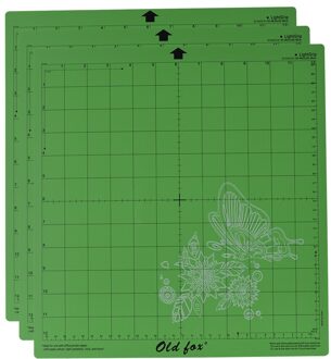 3Pcs 12*12Inch Antislip Vervanging Snijden Mat Stronggrip/Standardgrip/Lightgrip Lijm Snijden Matten snijmachine LightGrip-groen