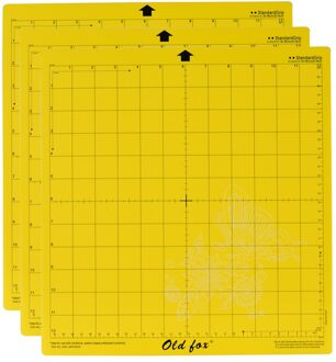 3Pcs 12*12Inch Antislip Vervanging Snijden Mat Stronggrip/Standardgrip/Lightgrip Lijm Snijden Matten snijmachine StandardGrip-geel