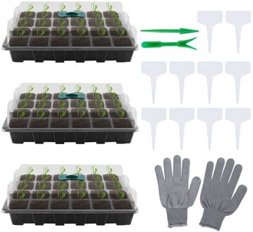 3Pcs 12/24 Cellen Zaad Starter Trays Plant Zaden Grow Box Trays Kieming Doos Met Transparante Deksels Doos Kwekerij potten 24 Cells