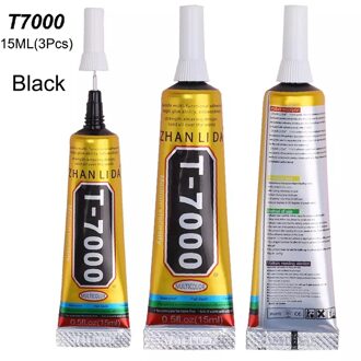 3Pcs 15Ml Super Mobiele Telefoon Screen Glas Lijm T7000 Display Reparatie Lijm B7000 Stof Textiel Sieraden Bead T9000 b6000 E8000 zwart T7000 15ML 3stk