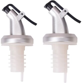 3Pcs/2Pcs/1Pc Olijfolie Spuit Liquor Dispenser Wijn Pourers Drink Rode Wijn Stop Keuken bar Gereedschap 2stk wit
