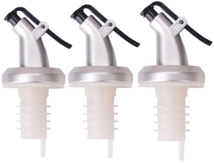 3Pcs/2Pcs/1Pc Olijfolie Spuit Liquor Dispenser Wijn Pourers Drink Rode Wijn Stop Keuken bar Gereedschap 3stk wit